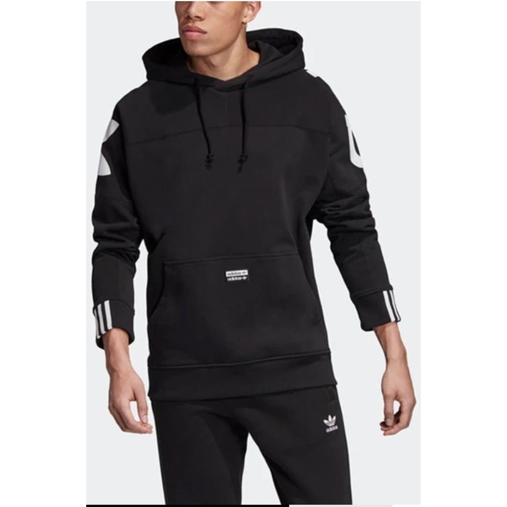 Adidas RYV Pullover Hoodie Mens Large BLKD White Spell Out OTH Cotton FK3599 NWT
